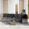vidaXL Garden Sofa Set with Cushion 7 pcs Grey Poly rattan
