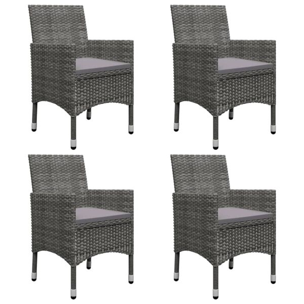 vidaXL 5 Piece Garden Dining Set Grey