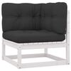 vidaXL 7 Piece Garden Lounge Set with Cushions White Solid Wood Pine