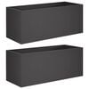 vidaXL Garden Planter 2 pcs Black 100 x 40 x 40 cm Cold-rolled Steel