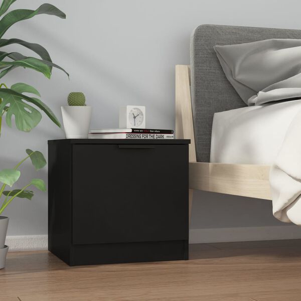 vidaXL Bedside Cabinets 2 pcs Black 40x39x40 cm