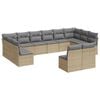 vidaXL 12 Piece Garden Sofa Set with Cushions Beige Poly Rattan