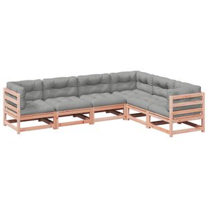 vidaXL 6 Piece Garden Sofa Set with Cushions Solid Wood Douglas Fir