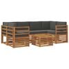 vidaXL Outdoor Sofa Set 7 pcs Natural and Anthracite Solid Acacia Wood