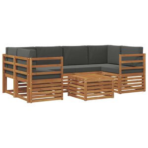vidaXL Outdoor Sofa Set 7 pcs Natural and Anthracite Solid Acacia Wood