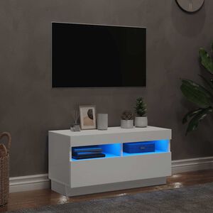 vidaXL TV Cabinet with LED Lights White 80x35x40 cm