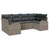 vidaXL Garden Sofa Set with Cushion 6 pcs Grey Poly Rattan