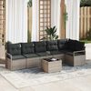vidaXL Garden Sofa Set with Cushion with Storage 7 pcs Light Grey