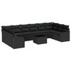 vidaXL Garden Sofa Set with Storage 11 pcs Black Poly Rattan