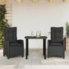 vidaXL 5 Piece Garden Dining Set with Cushions Black Poly Rattan
