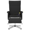 vidaXL Massage Recliner Chair with Footstool Black Faux Leather