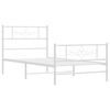 vidaXL Metal Bed Frame without Mattress with Footboard White 90x190cm
