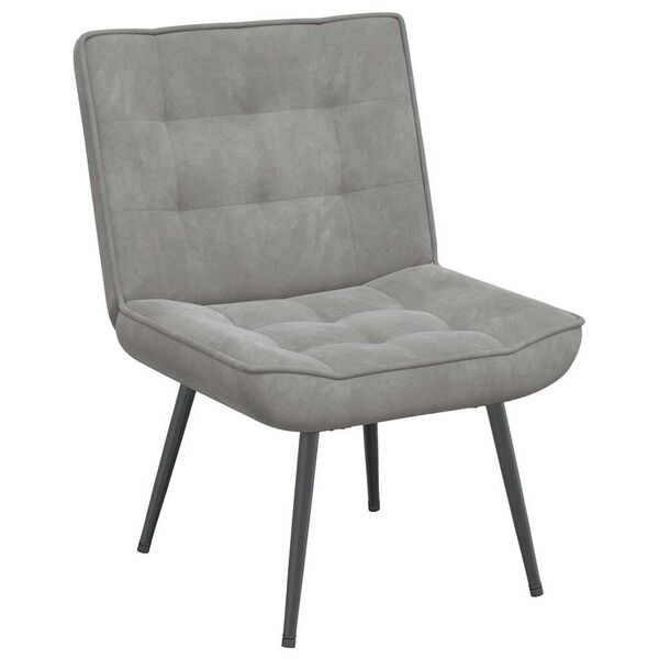vidaXL Relaxing Chair with Stool Light Grey Velvet