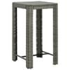 vidaXL Garden Bar Table Grey 60.5x60.5x110.5 cm Poly Rattan