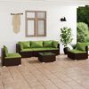 vidaXL 6 Piece Garden Lounge Set with Cushions Poly Rattan Brown