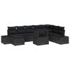 vidaXL Garden Sofa Set 9 pcs Black Poly Rattan