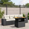 vidaXL 5 Piece Garden Sofa Set with Cushions Black Poly Rattan