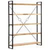 vidaXL 5-Tier Bookcase 140x30x180 cm Solid Mango Wood