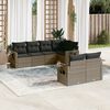 vidaXL 7 Piece Garden Sofa Set with Cushions Grey Poly Rattan