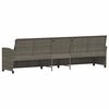 vidaXL Garden Sofa 5-Seater with Cushions Grey Poly Rattan