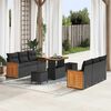 vidaXL Garden Sofa Set 9 pcs Black Poly Rattan and Powder-coated Steel
