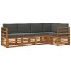 vidaXL Sectional Sofa Set with Cushion 5 pcs Natural and Anthracite