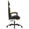 vidaXL Gaming Chair with Footrest Black and Gold Faux Leather