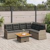 vidaXL 5 Piece Garden Lounge Set with Cushions Grey Poly Rattan