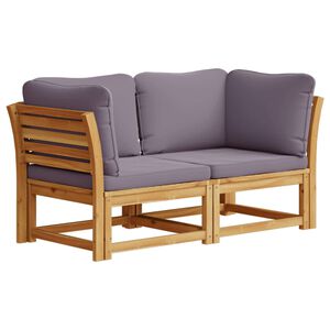 vidaXL Garden Sofa with Cushions 2-Seater Solid Wood Acacia
