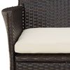 vidaXL 5 Piece Garden Bistro Set with Cushions Brown Poly Rattan