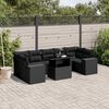 vidaXL 8 Piece Garden Sofa Set with Cushions Black Poly Rattan