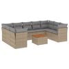 vidaXL 10 Piece Garden Sofa Set with Cushions Beige Poly Rattan