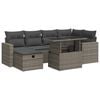 vidaXL 7 Piece Garden Sofa Set with Cushions Grey Poly Rattan