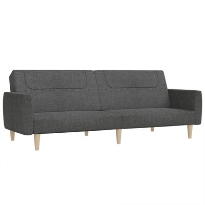 vidaXL 2-Seater Sofa Bed Dark Grey Fabric