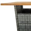 vidaXL 3 Piece Garden Bar Set with Cushions Poly Rattan Grey