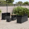 vidaXL Garden Sofa Set with Cushion 8 pcs Black Poly Rattan