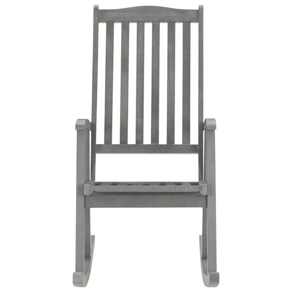 vidaXL Rocking Chair with Cushions Grey Solid Acacia Wood