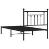 vidaXL Metal Bed Frame without Mattress with Headboard Black 90x190cm