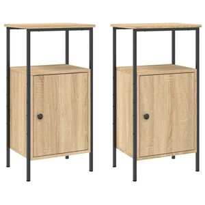 vidaXL Bedside Cabinets 2 pcs Sonoma Oak 41x31x80 cm Engineered Wood