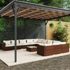 vidaXL 12 Piece Garden Lounge Set with Cushions Poly Rattan Brown