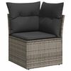 vidaXL Garden Sofa Corner with Cushions Grey Poly Rattan