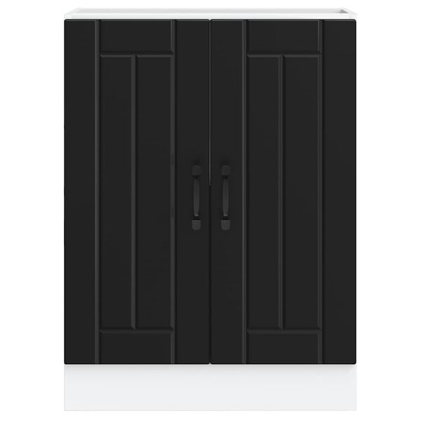 vidaXL Sink Base Cabinet Lucca Black Engineered Wood