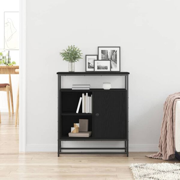 vidaXL Sideboard Black Oak 69 x 35 x 80 cm Engineered Wood