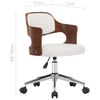 vidaXL Swivel Dining Chairs 4 pcs White Bent Wood and Faux Leather