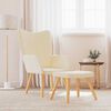 vidaXL Relaxing Chair with a Stool Cream Fabric
