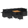 vidaXL Garden Sofa Set 9 pcs Black Poly Rattan