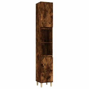 vidaXL Bathroom Cabinet Smoked Oak 30x30x190 cm Engineered Wood