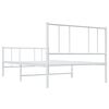 vidaXL Metal Bed Frame without Mattress with Footboard White 90x190cm