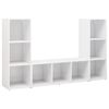 vidaXL TV Cabinets 3 pcs White 107x35x37 cm Engineered Wood