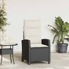 vidaXL Reclining Garden Chair with Side Table Black Poly Rattan
